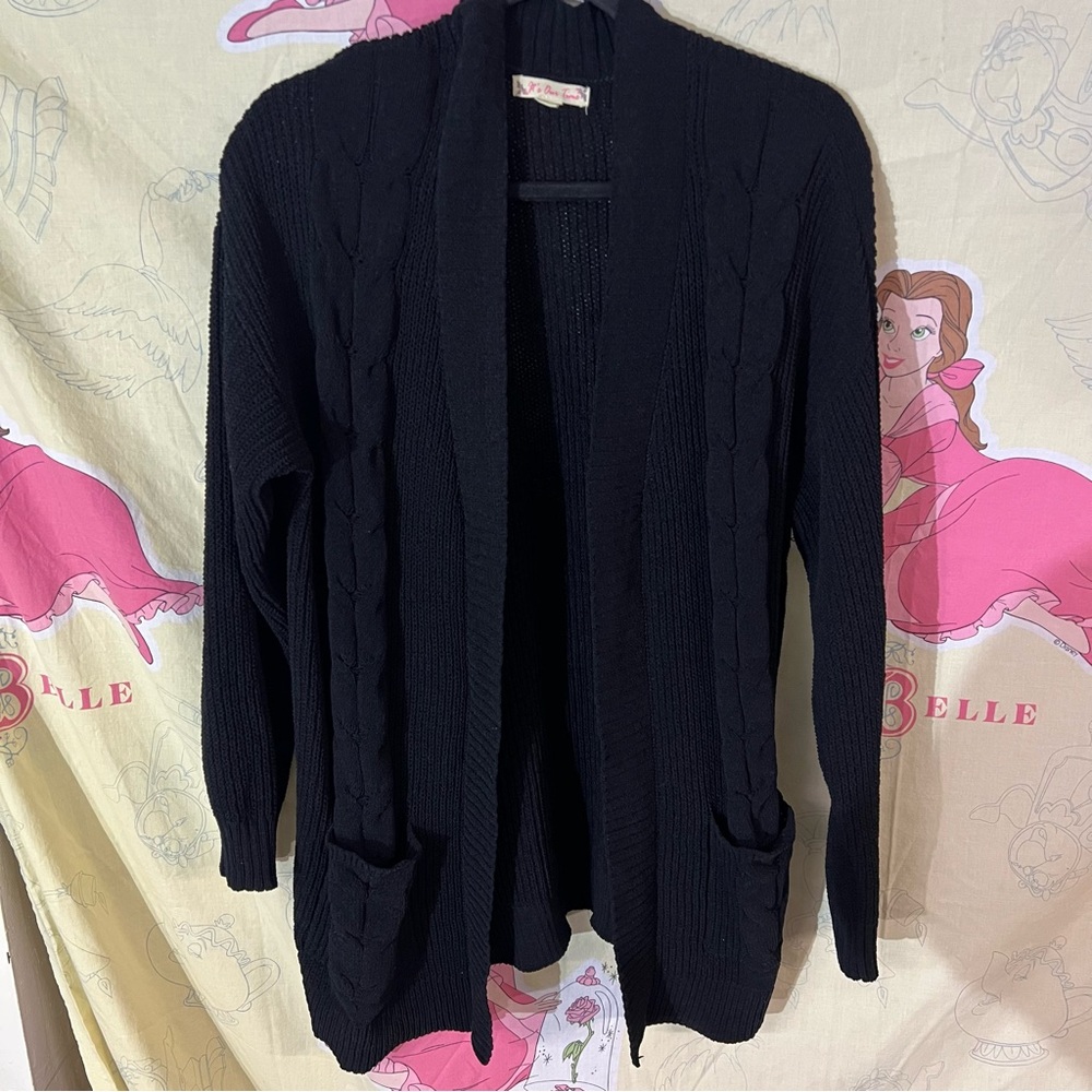 It's Our Time Black Open Front Cardigan